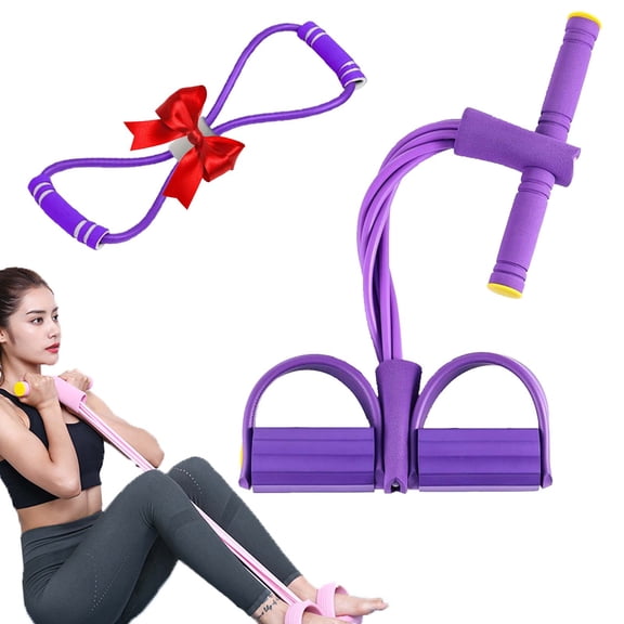 2026 Latest 8-Tube Pedal Resistance Device,Adjustable Multifunction Elastic Pull Yoga Tension Rope for Abdomen Waist Arm Leg