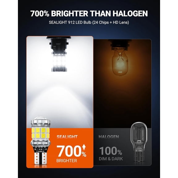 2026 Latest 921 LED Bulb, 700% Super Bright 912 T15 Led Reverse Light, Canbus Error Free 906 904 916 W16W LED Bulbs, 6500K White, Non-polarity, Automotive Back Up Light Assemblies, 2PCS