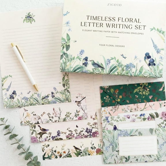 2026 Latest Beautiful Floral Letter Writing Kit, NoBleed Lined Paper with Envelopes, Cute Stationery Supplies for Handwritten Letters and Personalized Gifting