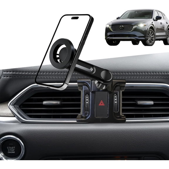 2026 Latest Extension arm for Mazda cx5 Magnetic Phone Mount Adjustable & Custom Fit 360 Rotation One-Hand Operation cx5 Phone Holder 2017-2026 cx5 Accessories