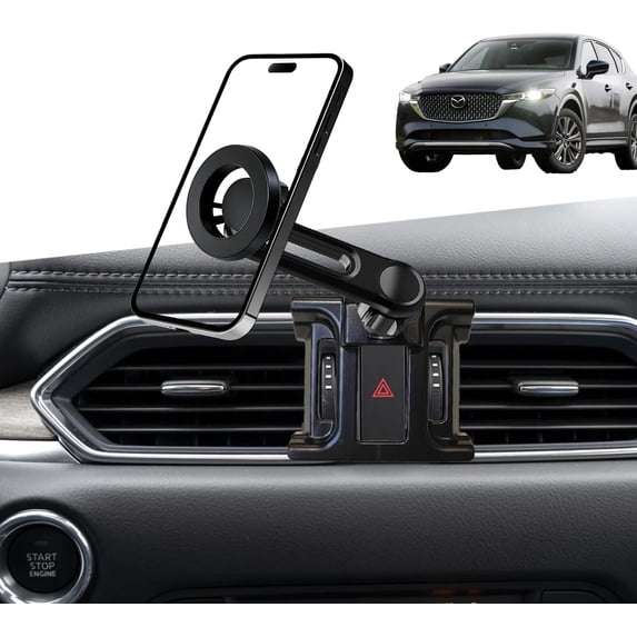 2026 Latest Extension arm for Mazda cx5 Magnetic Phone Mount Adjustable & Custom Fit 360° Rotation One-Hand Operation cx5 Phone Holder 2017-2026 cx5 Accessories
