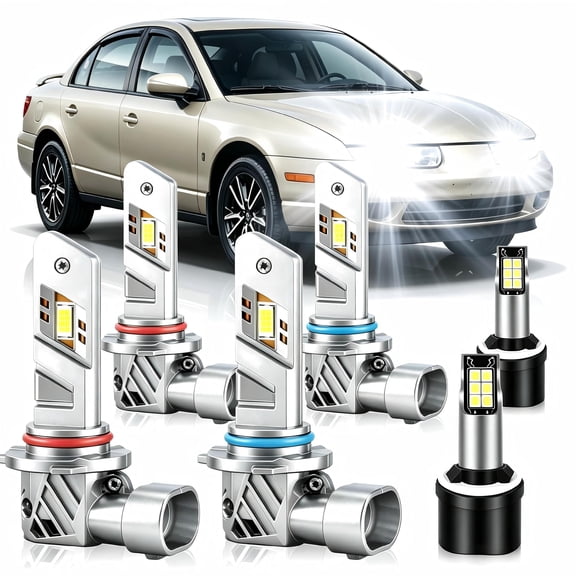 2026 Latest LED Headlight Bulbs Fits for Saturn SL2 1996-2002,9005 High Beam 9006 Low Beam 880 Fog Light,Super Bright Replacement for Cars,Trucks, Motorcycles,Plug and Play