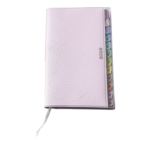 2026 Weekly Planner Ribbon Bookmarks Leather Academic Journal for Daily Planning