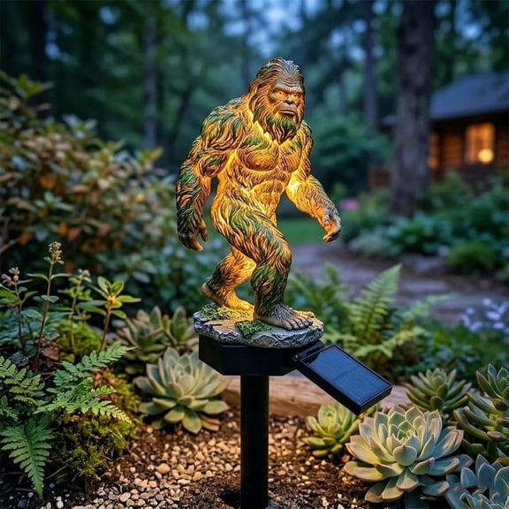2026 Legacy Golden Ember Edition Solar Garden Light, Halloween Sasquatch Garden Statue with LED Glow, Waterproof Outdoor Patio Decorative Ground Light, Suitable for Courtyards, Paths and Porches