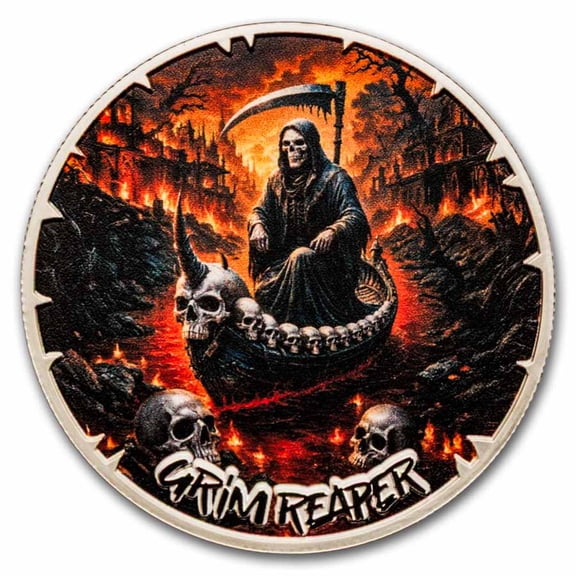 2026 Liberia 1 oz Silver Eternal Darkness The Grim Reaper: Charon