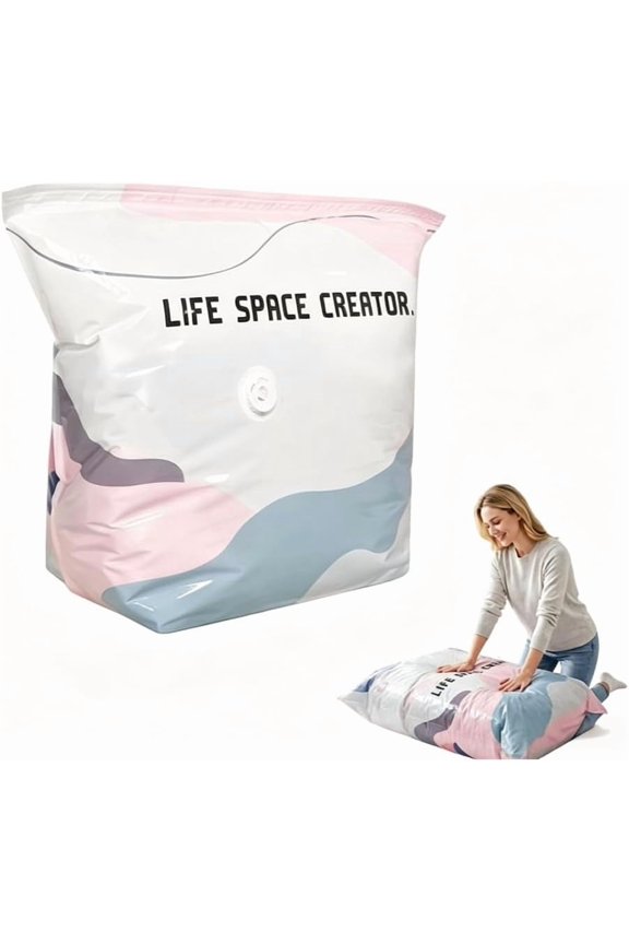 2026 Life Space Creator Storage Bags 80% Compression Extra Large Capacity 3D Roll up Vacuum Bags No Pump Needed Seal Bags for Comforters Clothes Blankets Jumbo Bedding Packing Cubes Travel (A*1)