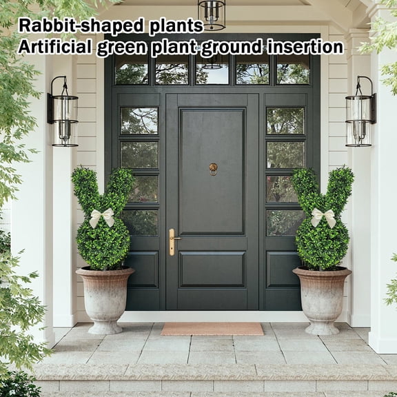 2026 Lifelike Easter Bunny Topiary Tree – Premium Artificial Rabbit Topiary for Outdoor Indoor Decor,Perfect Easter Bunny Decor for Porch & Garden