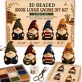 thumbnail image 1 of 2026 Limited Edition 3D Beaded Gnome DIY Kit, 4 Gnome Designs 3D Beaded DIY Kit for Beginner (Book Lover GNOME), 1 of 9