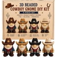 thumbnail image 1 of 2026 Limited Edition 3D Beaded Gnome DIY Kit, 4 Gnome Designs 3D Beaded DIY Kit for Beginner (Cowboy GNOME), 1 of 9