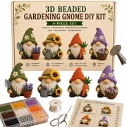 2026 Limited Edition 3D Beaded Gnome DIY Kit, 4 Gnome Designs 3D Beaded DIY Kit for Beginner Gardening GNOME