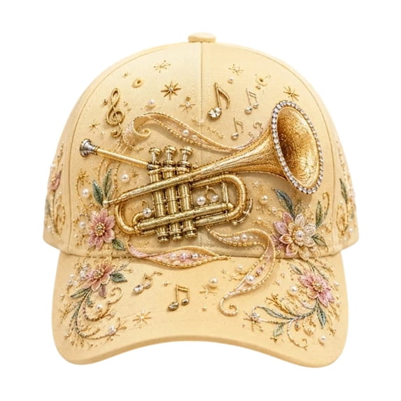 2026 Limited Edition 3D Musical Instrument Embroidered Cap, Adjustable Cotton Baseball Cap Hat
