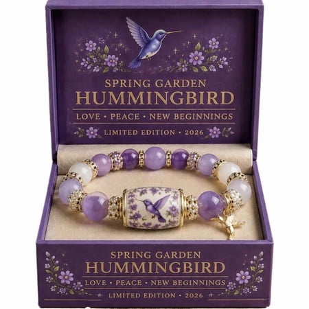 Soug 2026 Limited Edition Blessing Birds Bracelet With Premium Gift Box, Elastic Stretch Multicolor Gemstone Bead Bracelet, Inspirational Hummingbird Strength Beaded Bracelets,Blessing Bracelets for Women