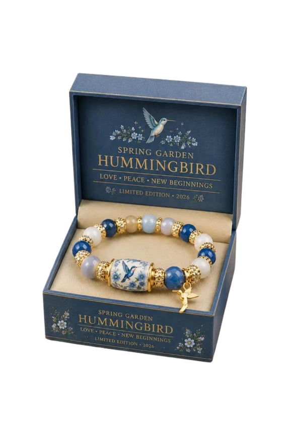 2026 Limited Edition Blessing Birds Bracelet With Premium Gift Box, Elastic Stretch Multicolor Gemstone Bead Bracelet, Inspirational Hummingbird Strength Beaded Bracelets,Blessing Bracelets for Women