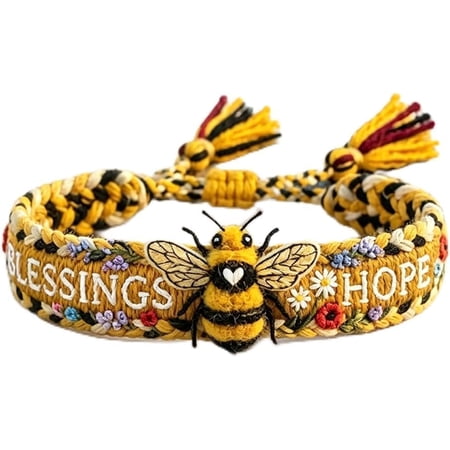 2026 Limited Edition Blessings Hope Honey Bee Handwoven Adjustable Bracelet for Women Nature Lover Gift