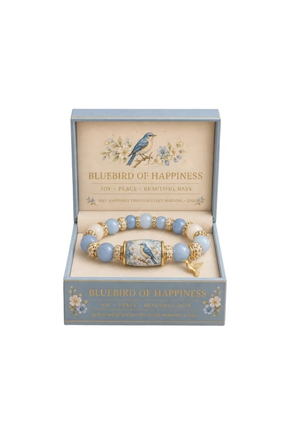 2026 Limited Edition Bluebird Blessings Bracelet with Exquisite Gift Box, Love Peace Faith Hope Jewelry, Birthday Present for Mom Friends Girl