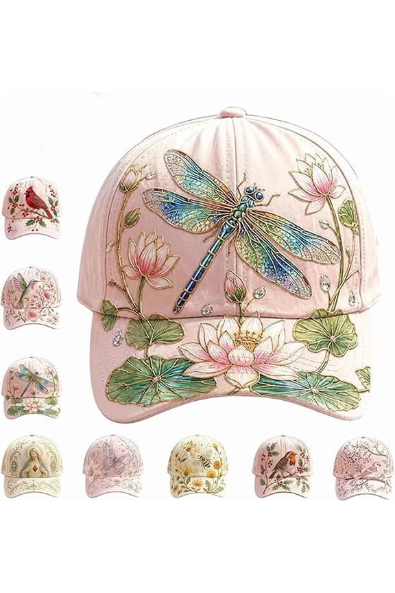 2026 Limited Edition Botanical Baseball Cap, Adjustable Cotton Hummingbird Flowers Baseball Hat for Nature Lovers (A)