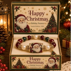 2026 Limited Edition Christmas Magic Bracelet, Four Holiday Themes Santa Tree Reindeer Stocking, Premium Decorative Gift Box Included