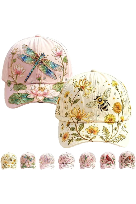 2026 Limited Edition Garden Morning Cap Bee and Bloom Hat Botanical Cottagecore Baseball Hat for Women Adjustable Breathable