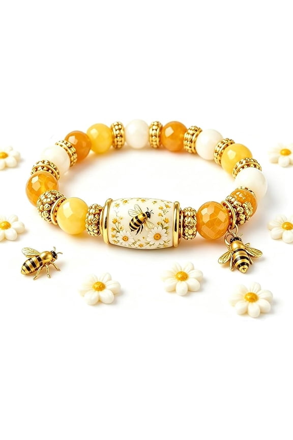 2026 Limited Edition Handmade Honey Bee Woven Bracelet Adjustable Bee Floral Braided Tassel Jewelry With Blessings And Hope For Women And Loved Ones