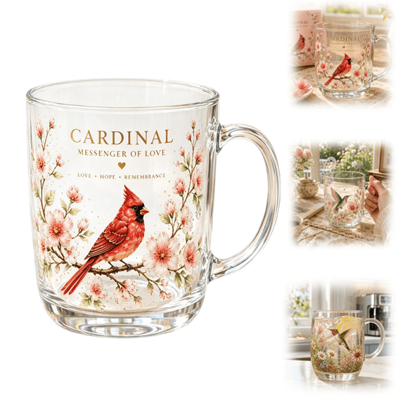 2026 Limited Edition Honey Bee Garden Glass Tea Cup, hummingbird glasses drinking, Honey Bee Garden Glass Tea Cup with Floral Honeycomb Design, Hot Cold Beverage Mug for daily use B