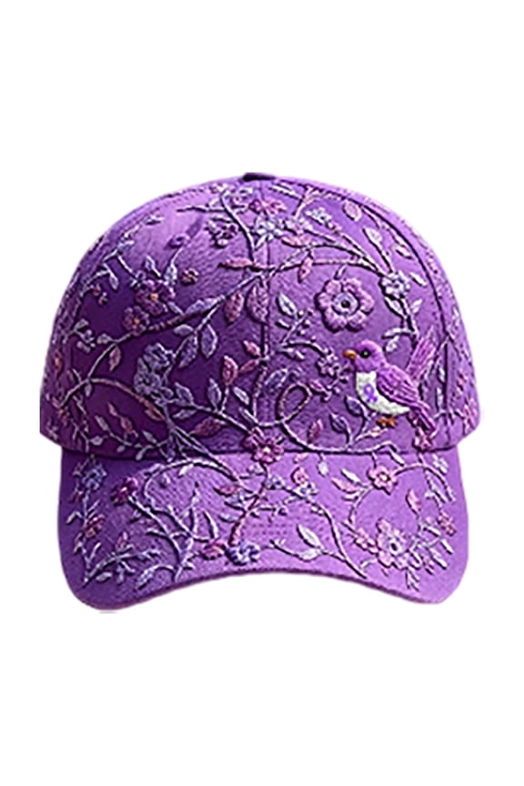 2026 Limited Edition Women's Garden Morning Baseball Cap, Adjustable Breathable Cotton Sun Hat with Hummingbird Floral Embroidery, Cottagecore Outdoor Gardening Sun Protection Gift
