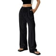 thumbnail image 1 of 2026 Linen Drawstring Pants for Women Vacation Beach Trousers Elastic Waist Trousers with Pockets Summer Beach Vacation Clothes Gauze Pants Loose Fit Summer Pants High Waisted Pants Comfy Trousers L, 1 of 9