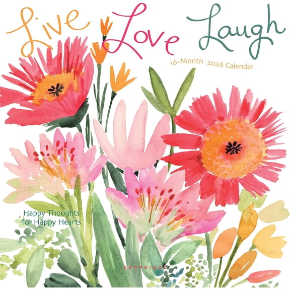 2026 Live Love Laugh Mini Wall Calendar | 7 x 7 | Thick Paper | Home & Office Organizer | Large Monthly Grid | 3 Languages & Marked Holidays | 4 Month Preview Page for 2027