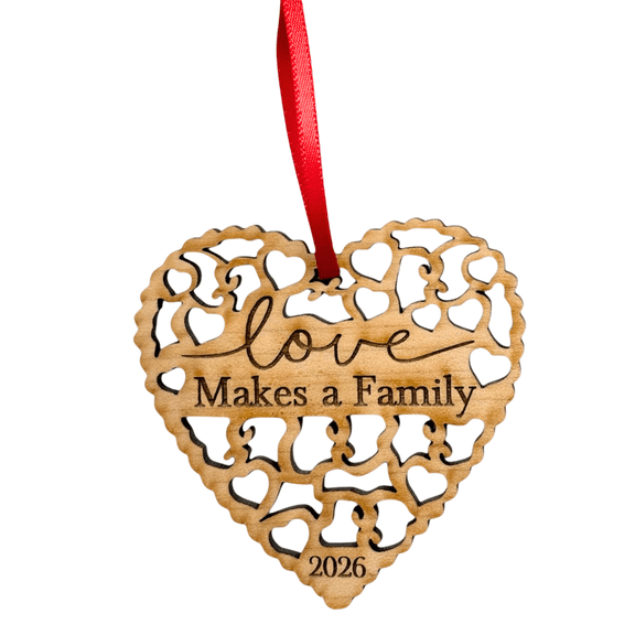 2026 Love Makes a Family Adoption Ornament, Gotcha Day Gift, Blended Family Ornament, in Gift Box