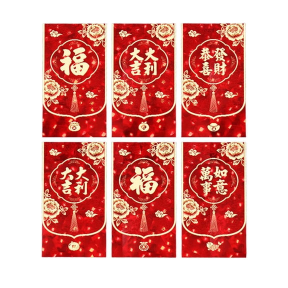 2026 Lunar New Year Red Envelopes, 6.70x3.55 in 3D Glitter Design, Festive Money Holders for Gifts and Blessings
