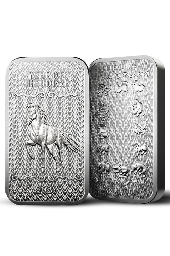 2026 Lunar Series 2 Year of the Horse 5 oz Silver Bar