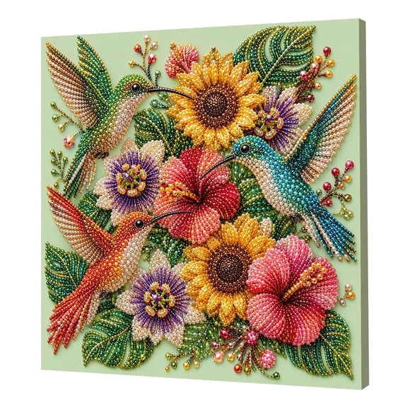 2026 Luxury Bird Pearl Art DIY Kit,DIY Pearl Art Painting Kit for Adults, Elegant Birds and Flower Diamond Painting Kit with Frame, DIY Wall Decor Craft Kit for Home Decoration