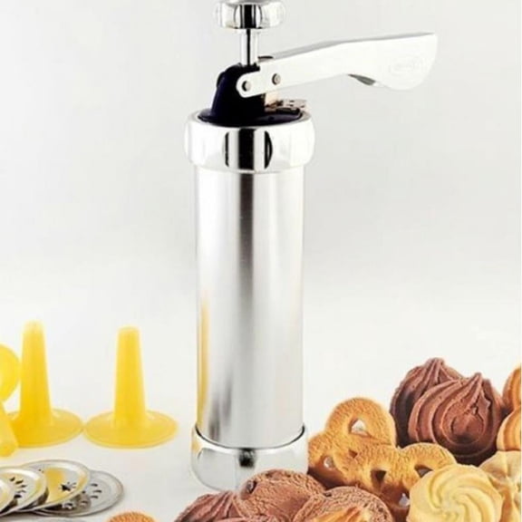 2026 MAICHUNNN New Stainless Steel Cookie Press Maker Kit,20 Discs & 4 Piping Tips Manual Spritz Cookie Machine DIY Biscuit Decorating Tool for Home Baking