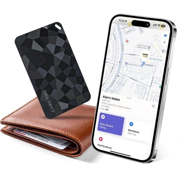 2026 MFi Certified Wallet Tracker Card Compatible with Apple Find My (iOS Only), Rechargeable Slim Card Finder for Wallets, Luggage, Passports, Thinnest Item Tracker for Purse, Backpack, Gifts