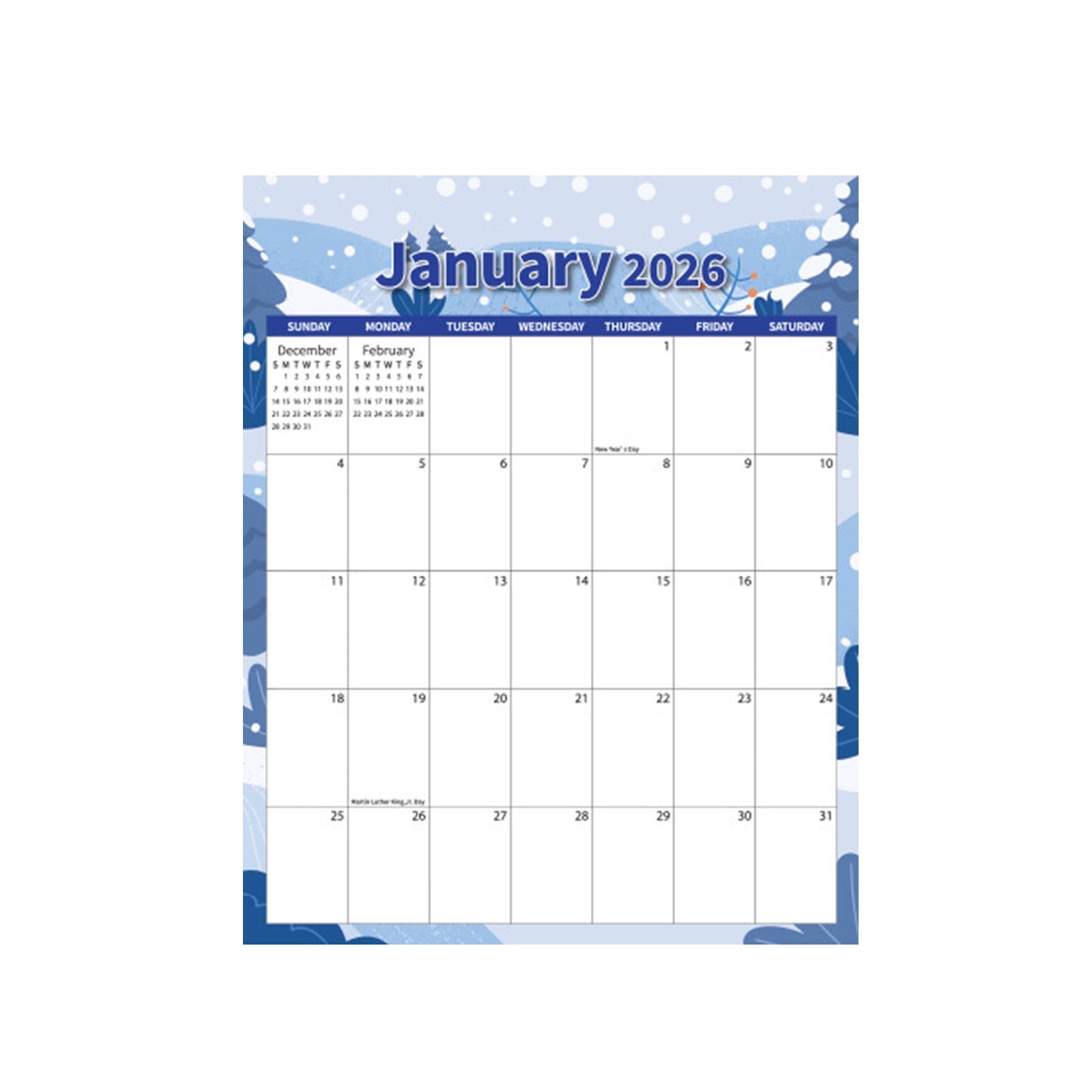 2026 Magnetic Calendar, 14.41 x 11.42in Large Tear-Off Monthly Calendar ...