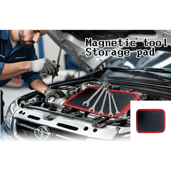 2026 Magnetic Tool Mat, Magnetic Tool Holder, Heavy Duty Flexible Non Slip Tool Organizer with Faux Leather Clay Protection for Garage, Workshop & Auto Repair