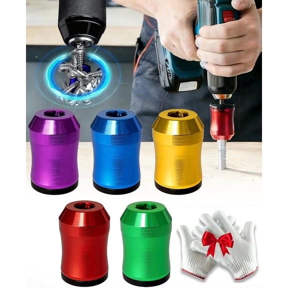 2026 Magnetizer & Demagnetizer Tool Set, Magnetic Screw Holder - Never Drop Another Screw Again, 1/4"/6.35mm Universal Magnetic Screw Ring, Drill Bit Magnetizer for Hex Screwdrivers & Power Bits