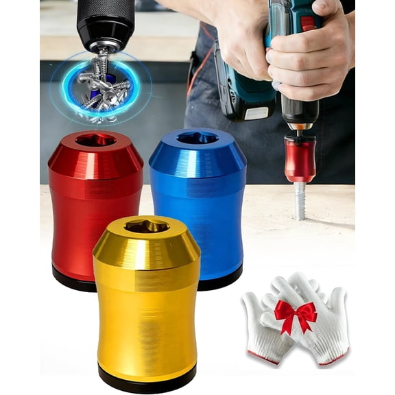 2026 Magnetizer & Demagnetizer Tool Set, Magnetic Screw Holder - Never Drop Another Screw Again, 1/4"/6.35mm Universal Magnetic Screw Ring, Drill Bit Magnetizer for Hex Screwdrivers & Power Bits