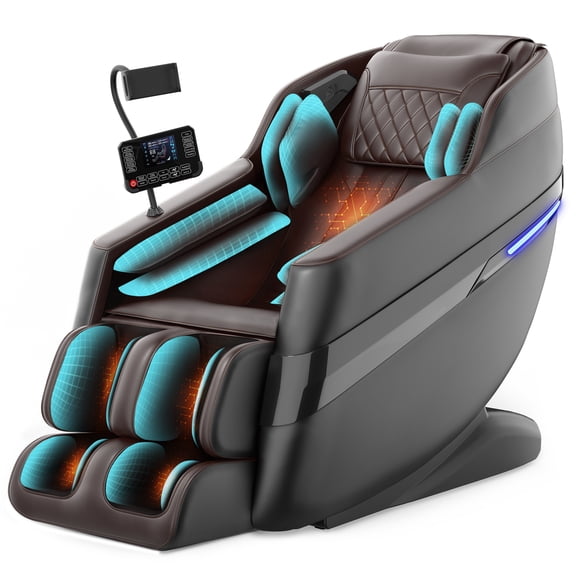 2026 Massage Chair Full Body, 3D SL-Track Zero Gravity with AI Body Scan, Heat, Air Massage, Foot Roller & Bluetooth, AI Voice Control, Black
