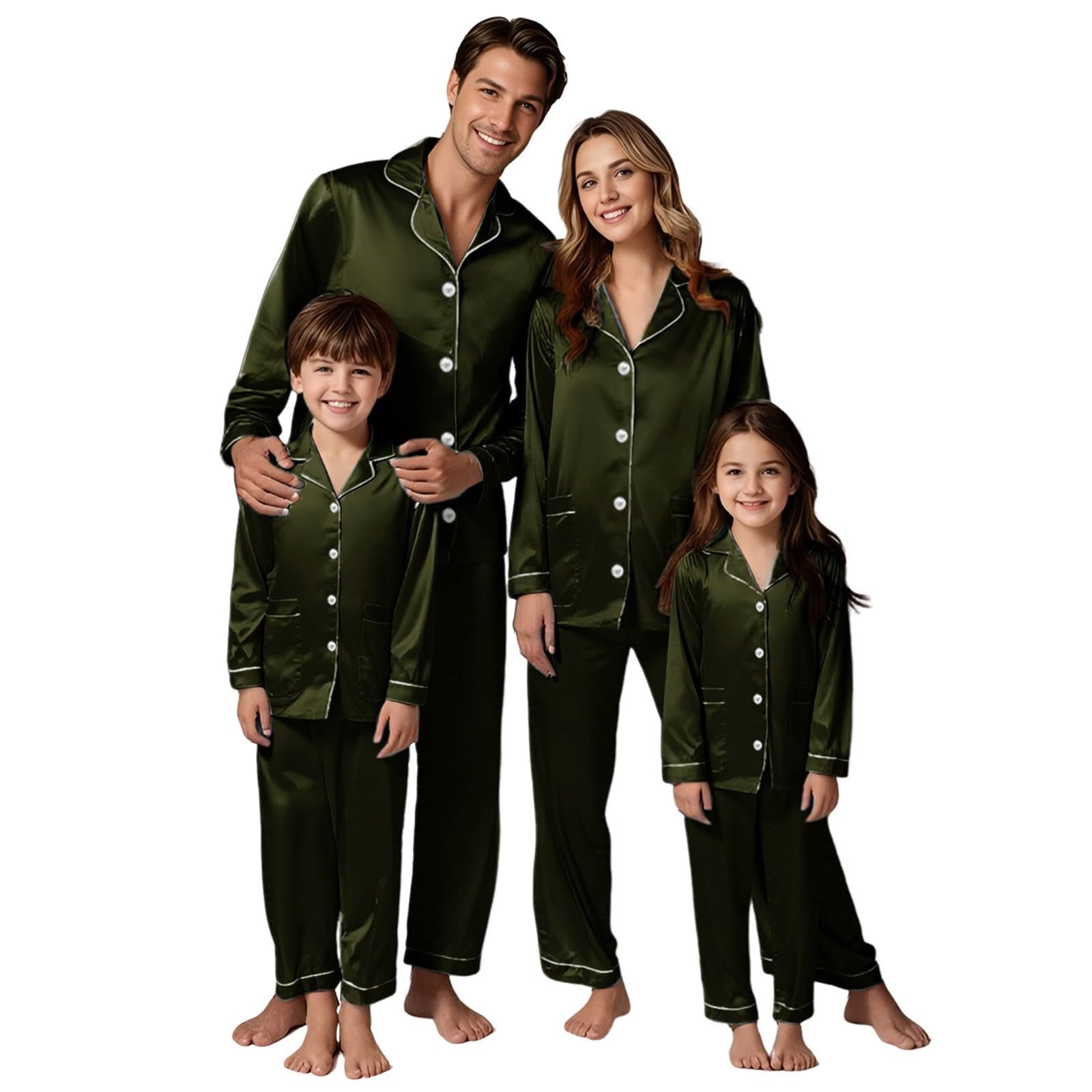 2026 Matching Christmas Pajamas For Family Long Sleeve Pj Set Silk ...