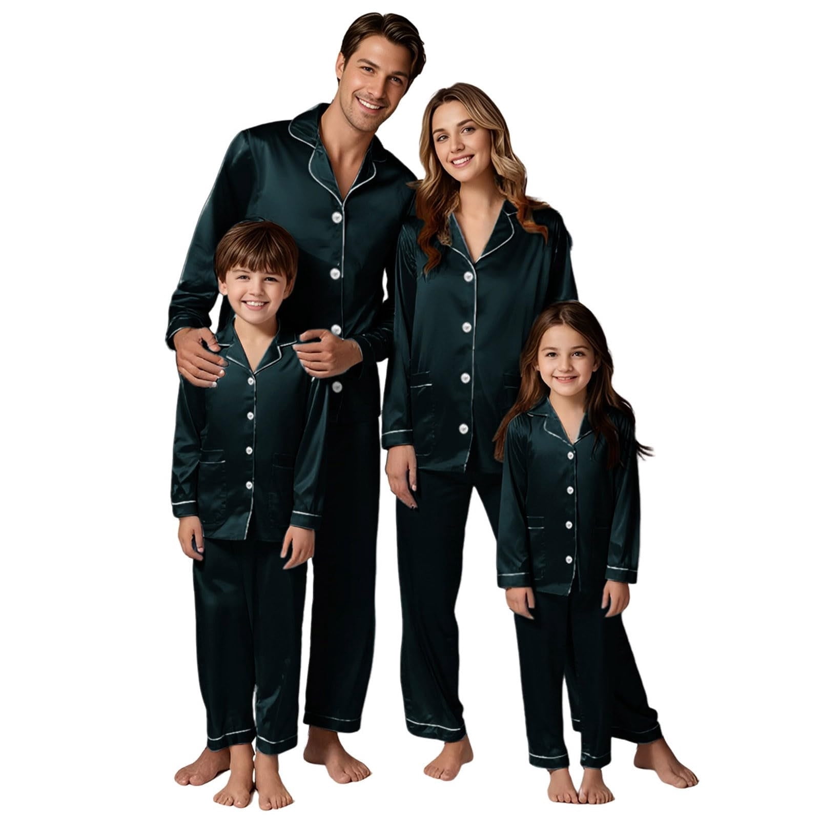 2026 Matching Christmas Pajamas For Family Long Sleeve Pj Set Silk ...