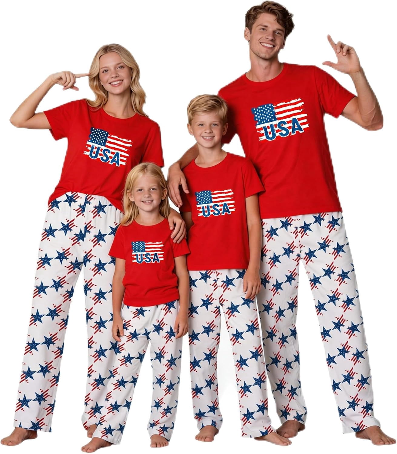 2026 Matching Family Sets Pajamas, Breathable 4th of July Shirts Tops ...