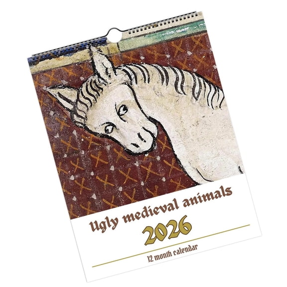 2026 Medieval Wall Calendar For Note Appointment Organization Twin-Coil Binding Calendar 12 Month runs Jan to Dec