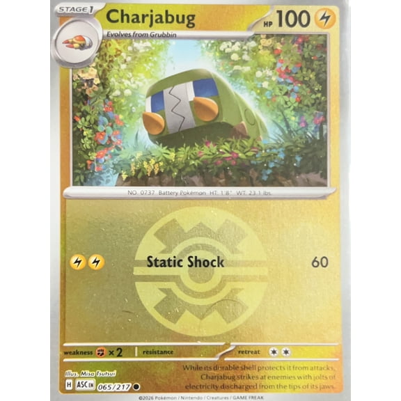 2026 Mega Evolution Ascended Heroes Charjabug Reverse Holo Pokeball #65/217