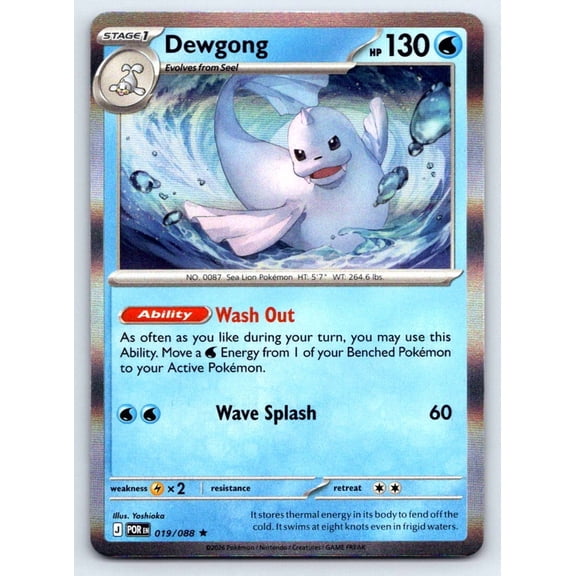 2026 Mega Evolution  Ascended Heroes Dewgong Reverse Holo Rare #19/88