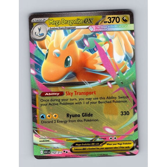 2026 Mega Evolution Ascended Heroes Mega Dragonite EX Holo Double Rare #152/217 Trading Card