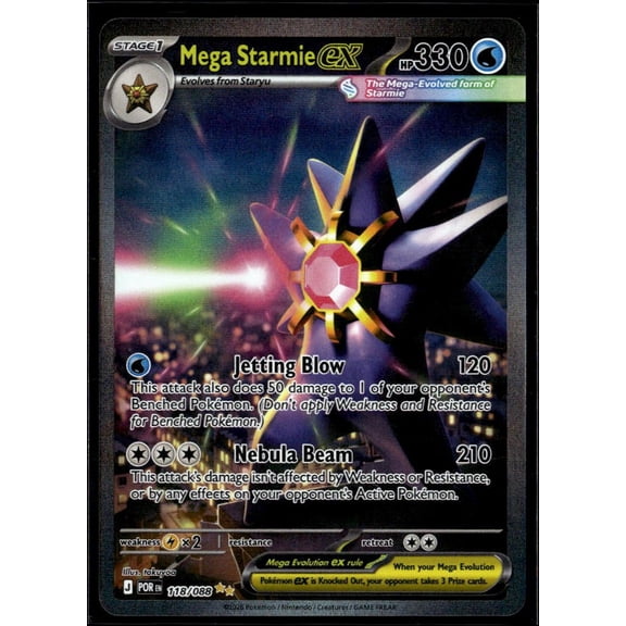 2026 Mega Evolution Ascended Heroes Mega Starmie EX Holo Secret Rare SAR #118/88