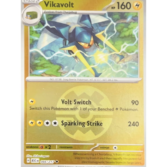 2026 Mega Evolution Ascended Heroes Vikavolt Reverse Holo Uncommon Masterball #66/217 English Pokemon Card