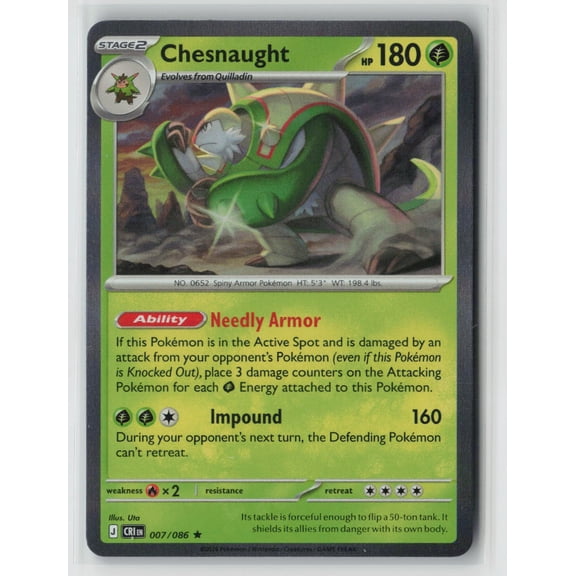 2026 Mega Evolution Chaos Rising Chesnaught Holo Rare #7/86