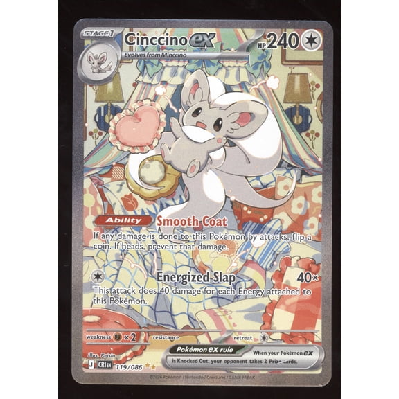 2026 Mega Evolution Chaos Rising Cinccino ex Secret Rare #119/086
