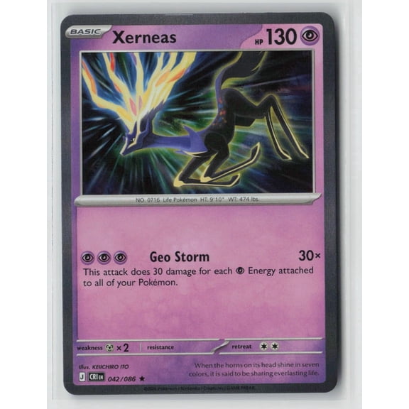 2026 Mega Evolution Chaos Rising Xerneas Holo Rare #42/86